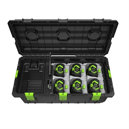 Mobil laddningsbox för 6 batterier inkl laddare